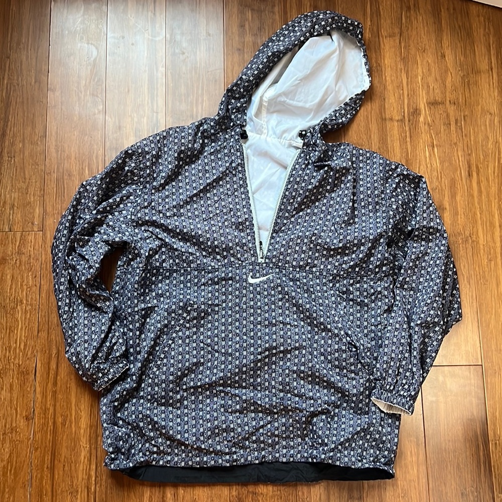 Vintage Nike windbreaker - REVERSIBLE - purple, grey, white pattern
